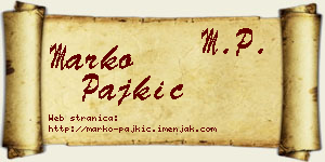 Marko Pajkić vizit kartica
